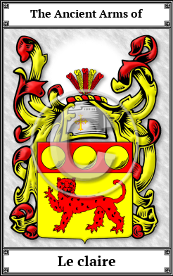 Le claire Family Crest Download (JPG)  Book Plated - 150 DPI